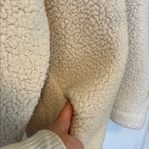 Aerie Cream Sherpa Quarter-Zip Sweater - Picture 4 of 7